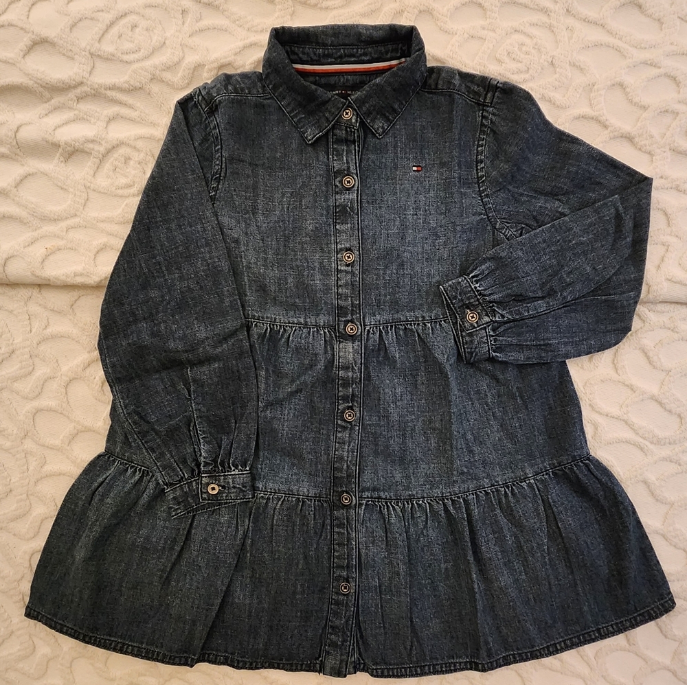 Tommy Hilfiger girl's denim dress Size 5 Like New